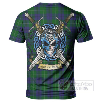 Oliphant Tartan T-Shirt with Family Crest Celtic Skull Style - Tartan Vibes Clothing