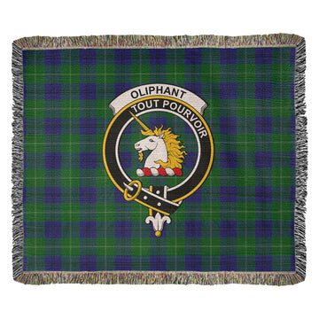 Oliphant Tartan Woven Blanket with Family Crest