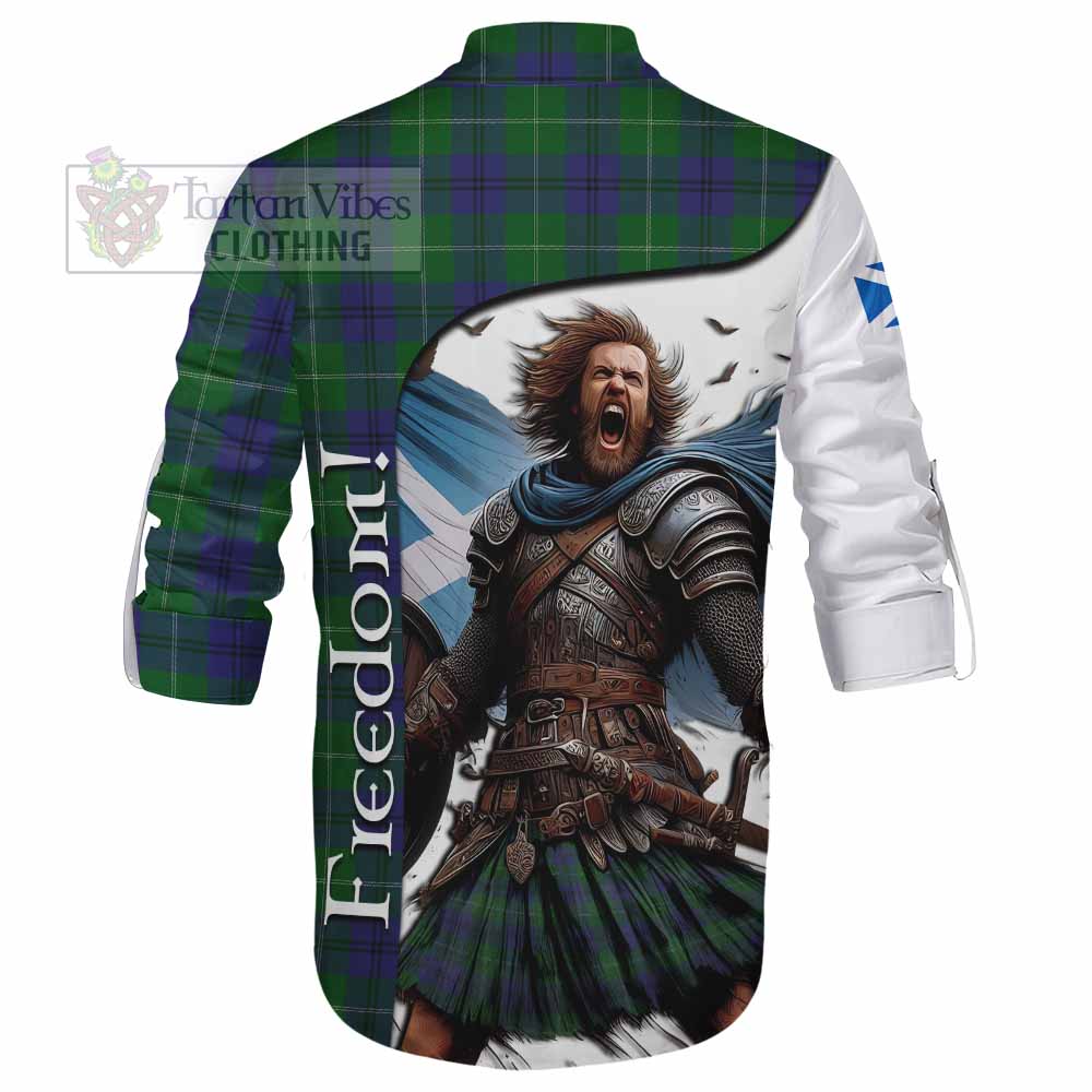 Tartan Vibes Clothing Oliphant Crest Tartan Ghillie Kilt Shirt Inspired by the Freedom of Scottish Warrior