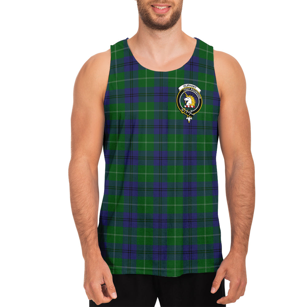Oliphant Tartan Mens Tank Top with Family Crest - Tartan Vibes Clothing