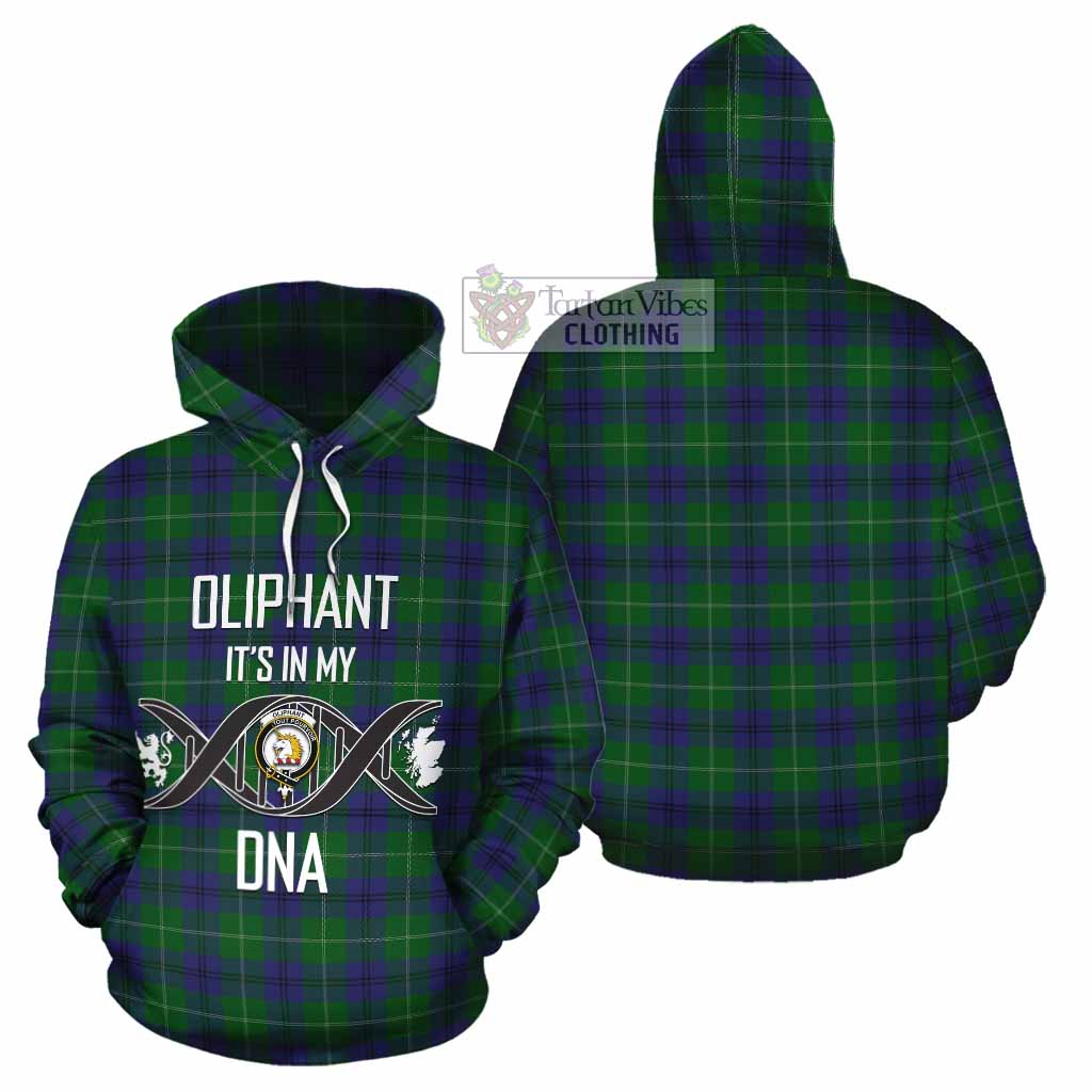 Oliphant Tartan Cotton Hoodie with Family Crest DNA In Me Style Zip Hoodie - Tartan Vibes Clothing