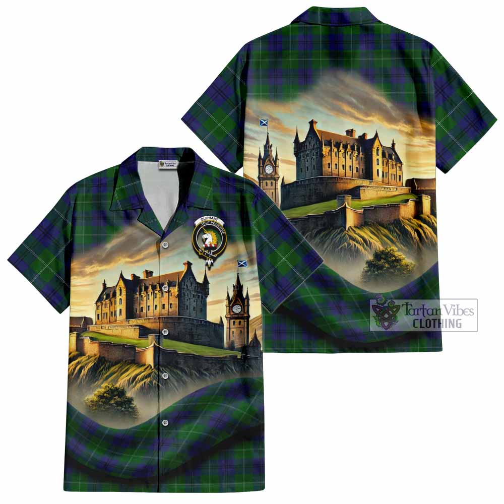 Oliphant Tartan Family Crest Hawaiian Shirt with Scottish Ancient Castle Style - Tartan Vibes Clothing