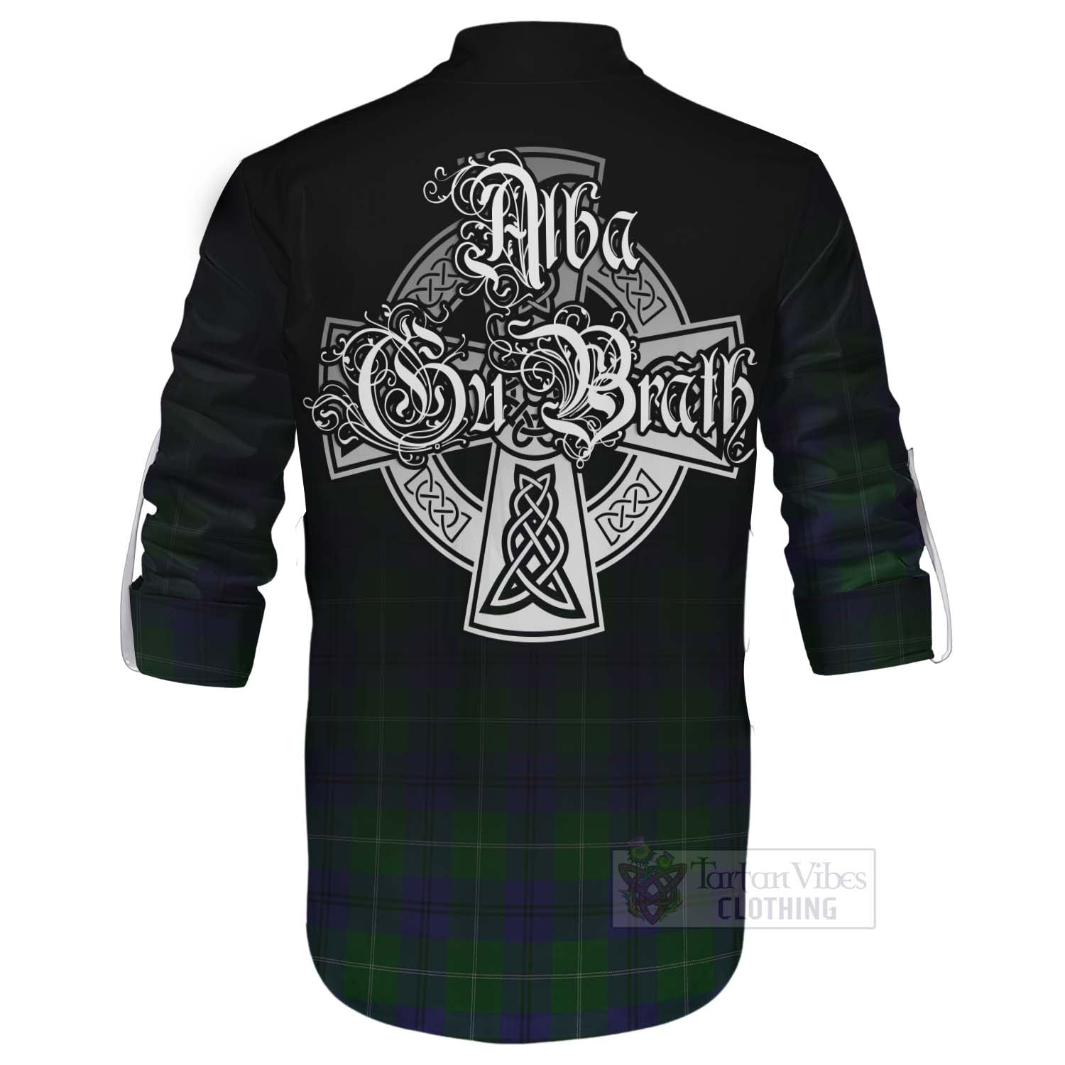 Oliphant Tartan Ghillie Kilt Shirt Featuring Alba Gu Brath Family Crest Celtic Inspired - Tartan Vibes Clothing
