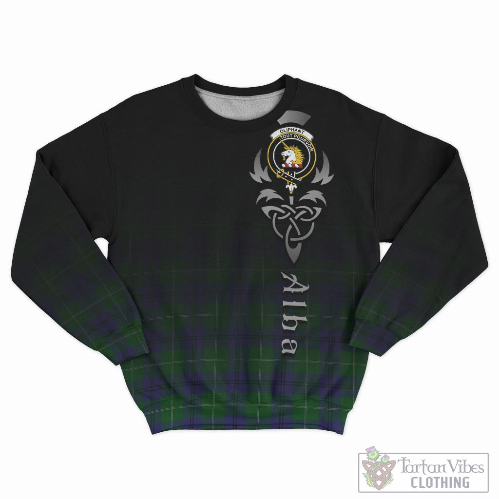 Oliphant Tartan Sweatshirt Featuring Alba Gu Brath Family Crest Celtic Inspired - Tartan Vibes Clothing