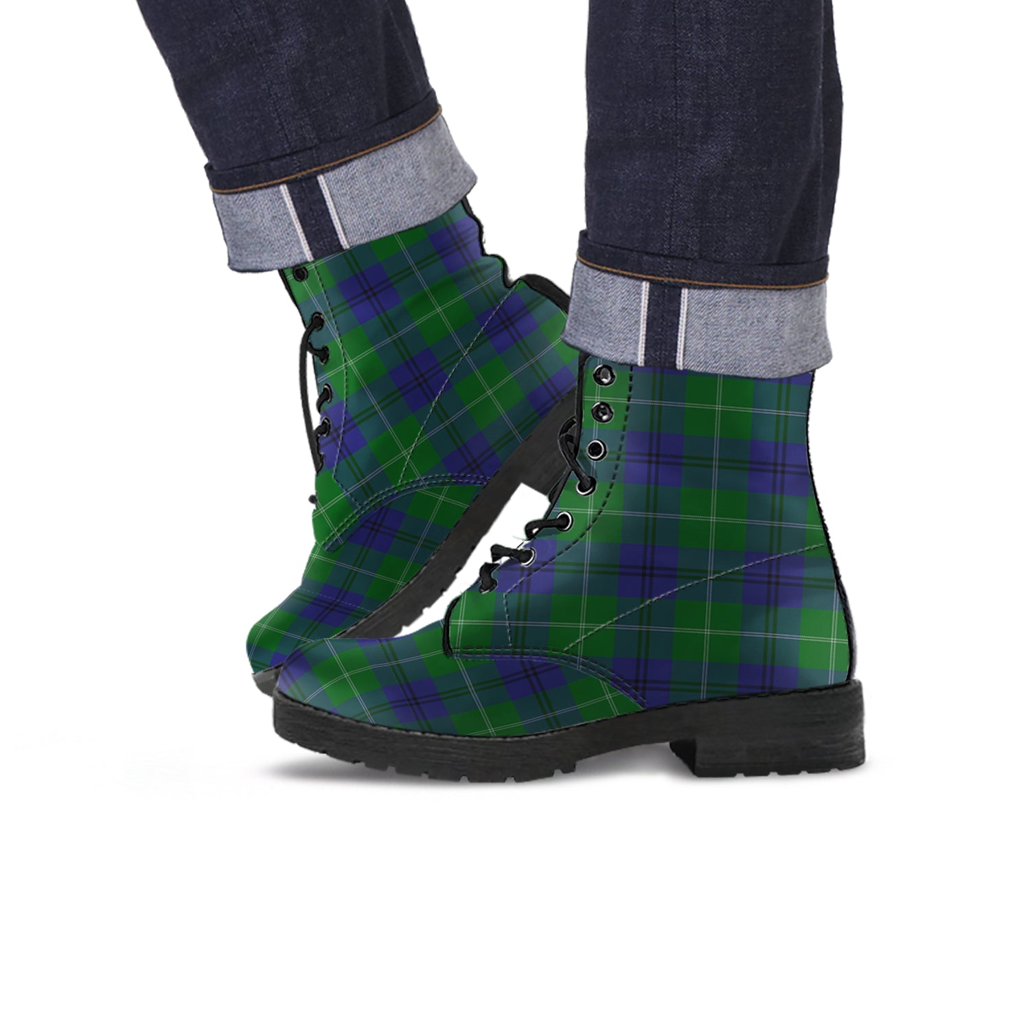 Oliphant Tartan Leather Boots - Tartan Vibes Clothing