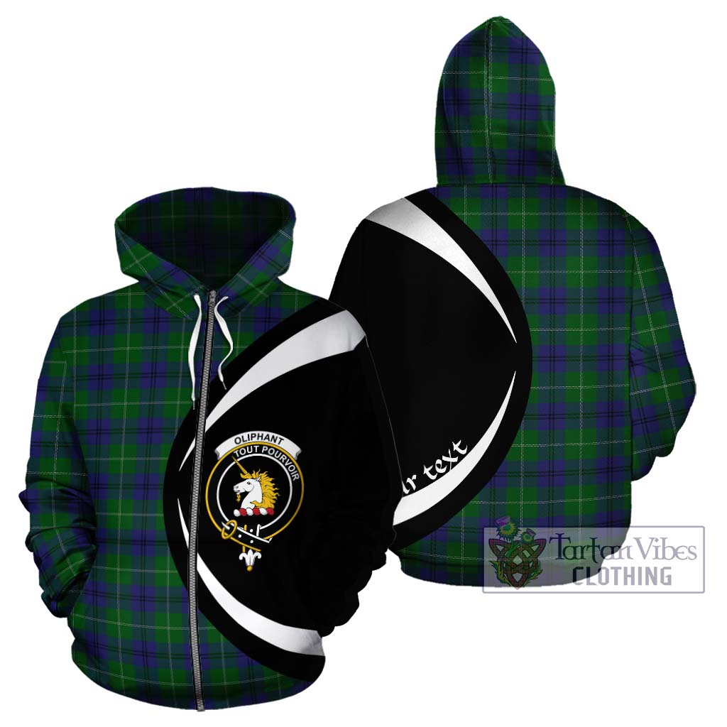 Oliphant Tartan Hoodie with Family Crest Circle Style - Tartan Vibes Clothing