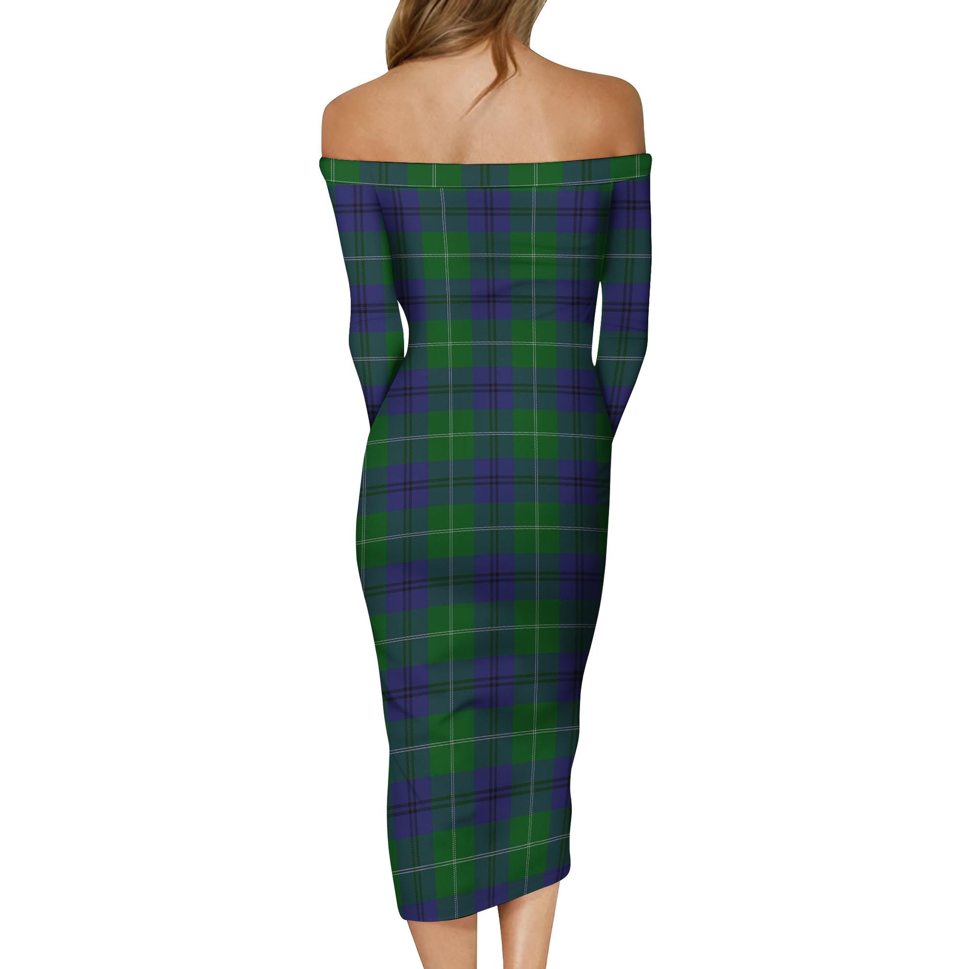 Tartanvibesclothing Oliphant Tartan Off Shoulder Lady Dress