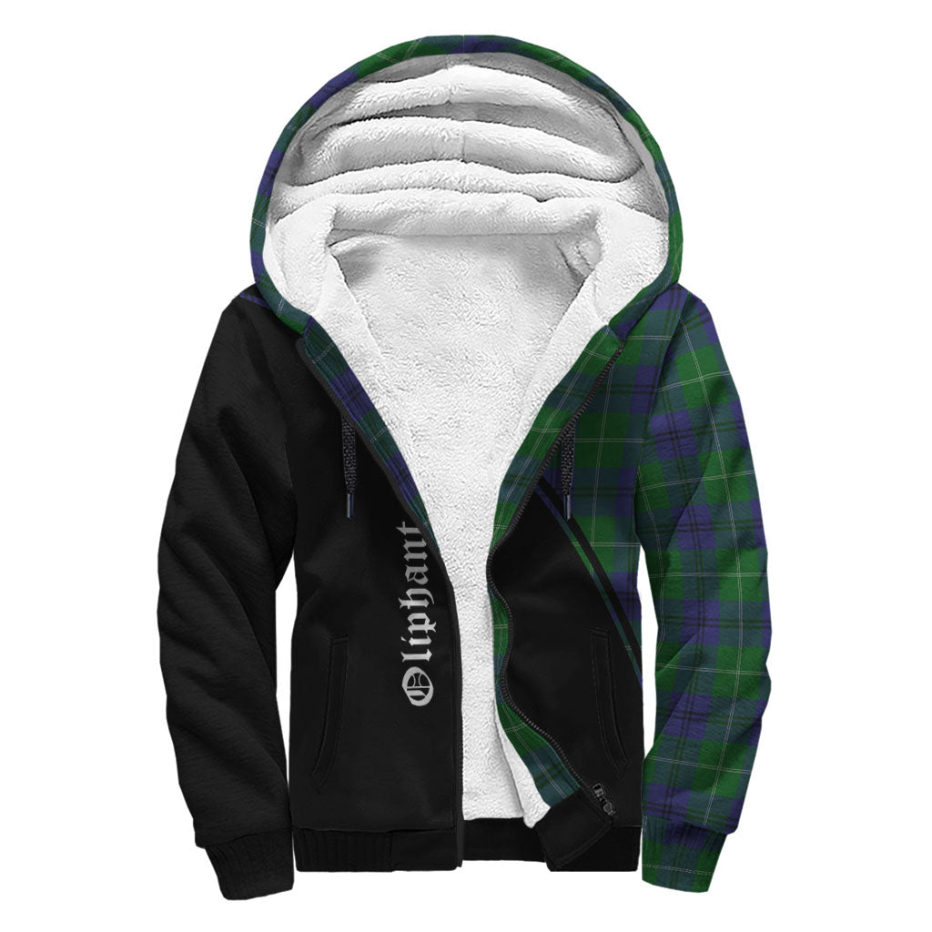 Oliphant Tartan Sherpa Hoodie with Family Crest Curve Style - Tartan Vibes Clothing