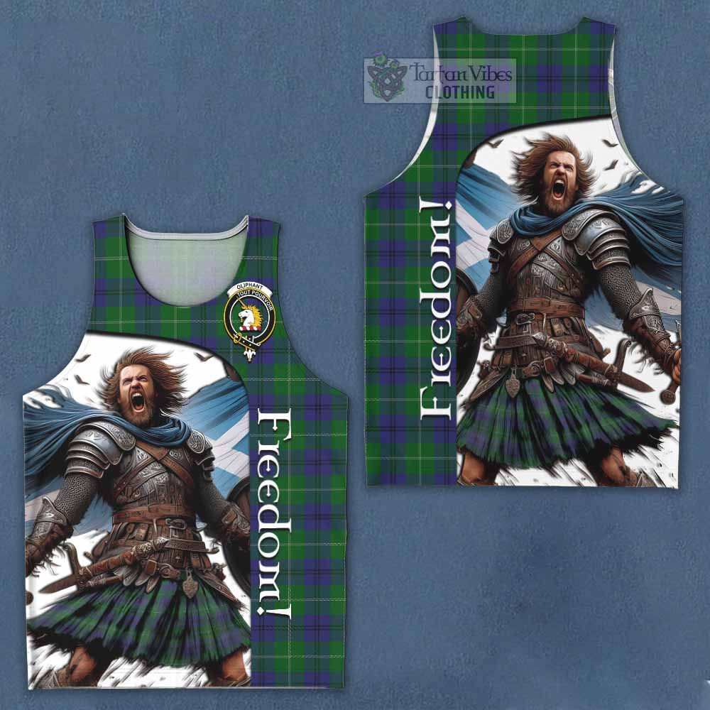 Tartan Vibes Clothing Oliphant Crest Tartan Men's Tank Top Inspired by the Freedom of Scottish Warrior