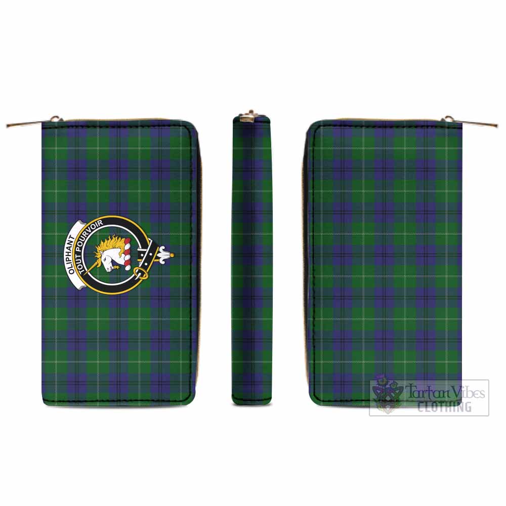 Oliphant Tartan Women's Leather Wallet with Family Crest - Tartan Vibes Clothing