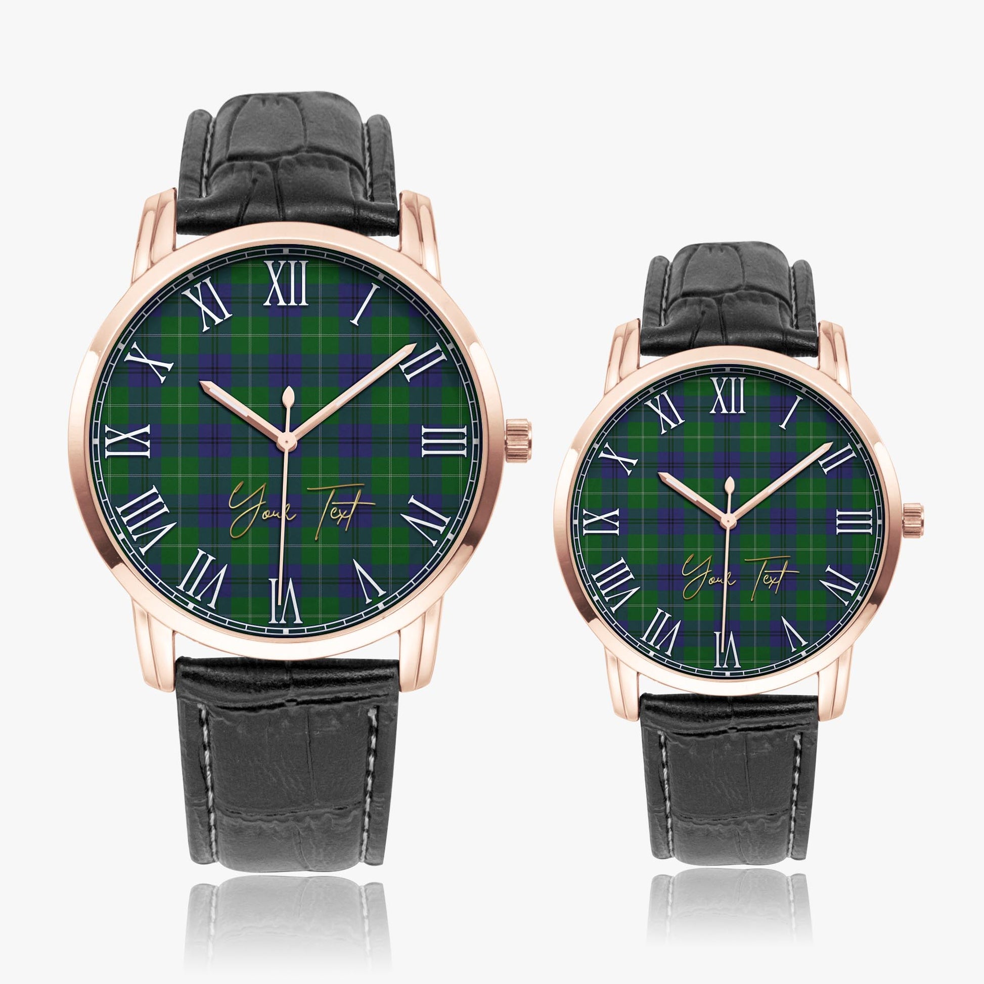 Oliphant Tartan Personalized Your Text Leather Trap Quartz Watch - Tartan Vibes Clothing