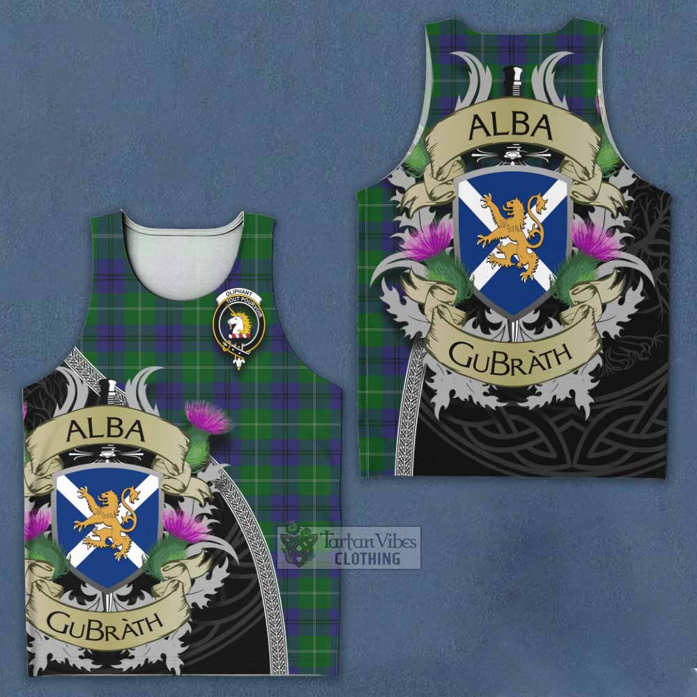 Oliphant Tartan Family Crest Men's Tank Top Lion Rampant Royal Thistle Shield Celtic Inspired - Tartan Vibes Clothing