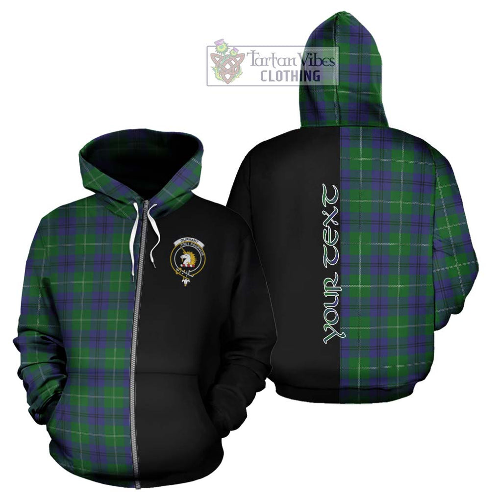 Oliphant Tartan Hoodie with Family Crest and Half Of Me Style - Tartan Vibes Clothing