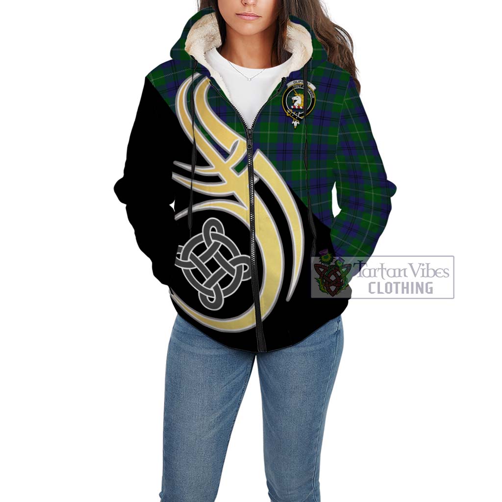 Oliphant Tartan Sherpa Hoodie with Family Crest and Celtic Symbol Style Unisex - Tartan Vibes Clothing