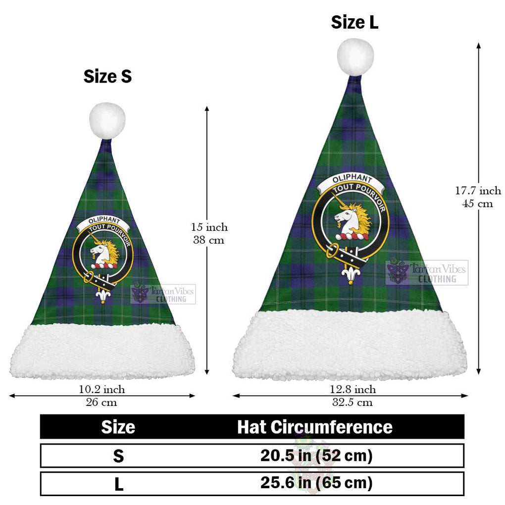Oliphant Tartan Christmas Santa Hats with Family Crest Christmas Hat L 25.6in (65cm) - Tartan Vibes Clothing