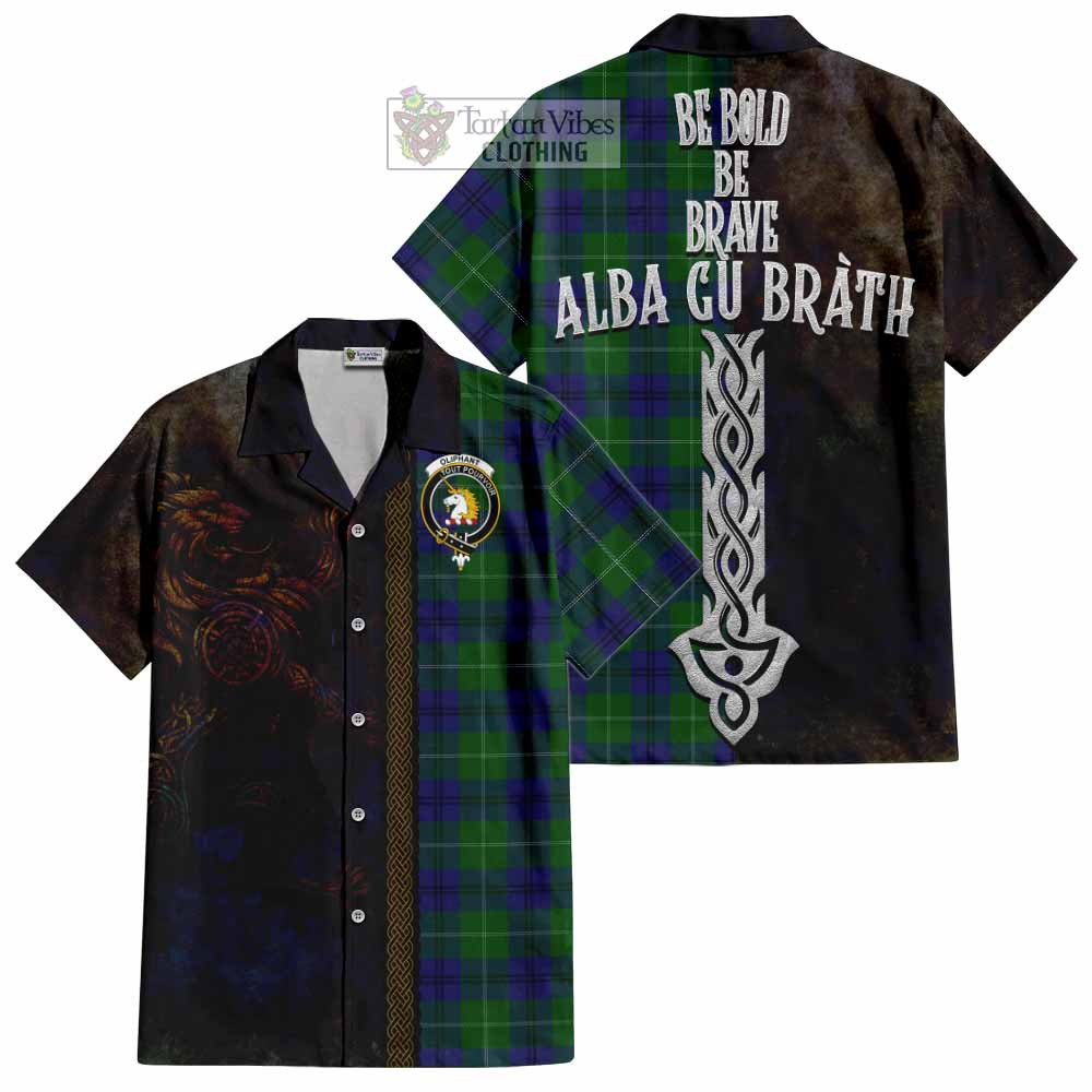 Oliphant Tartan Family Crest Hawaiian Shirt Alba Gu Brath Be Brave Lion Ancient Style - Tartan Vibes Clothing