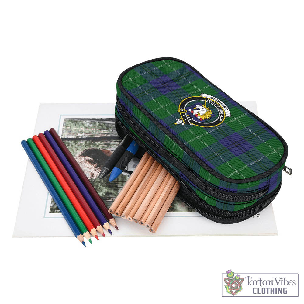 Oliphant Tartan Pen and Pencil Case with Family Crest - Tartan Vibes Clothing