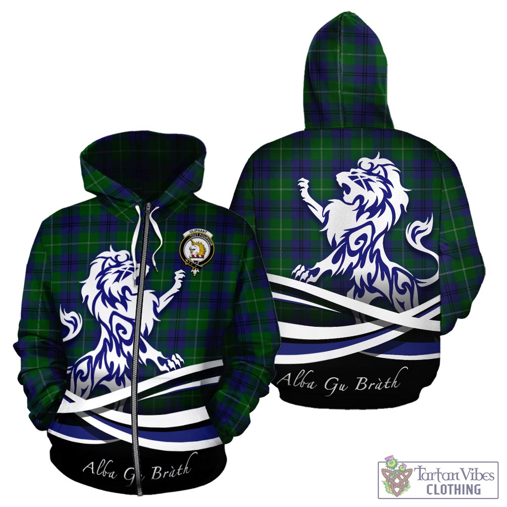 Oliphant Tartan Hoodie with Alba Gu Brath Regal Lion Emblem - Tartan Vibes Clothing