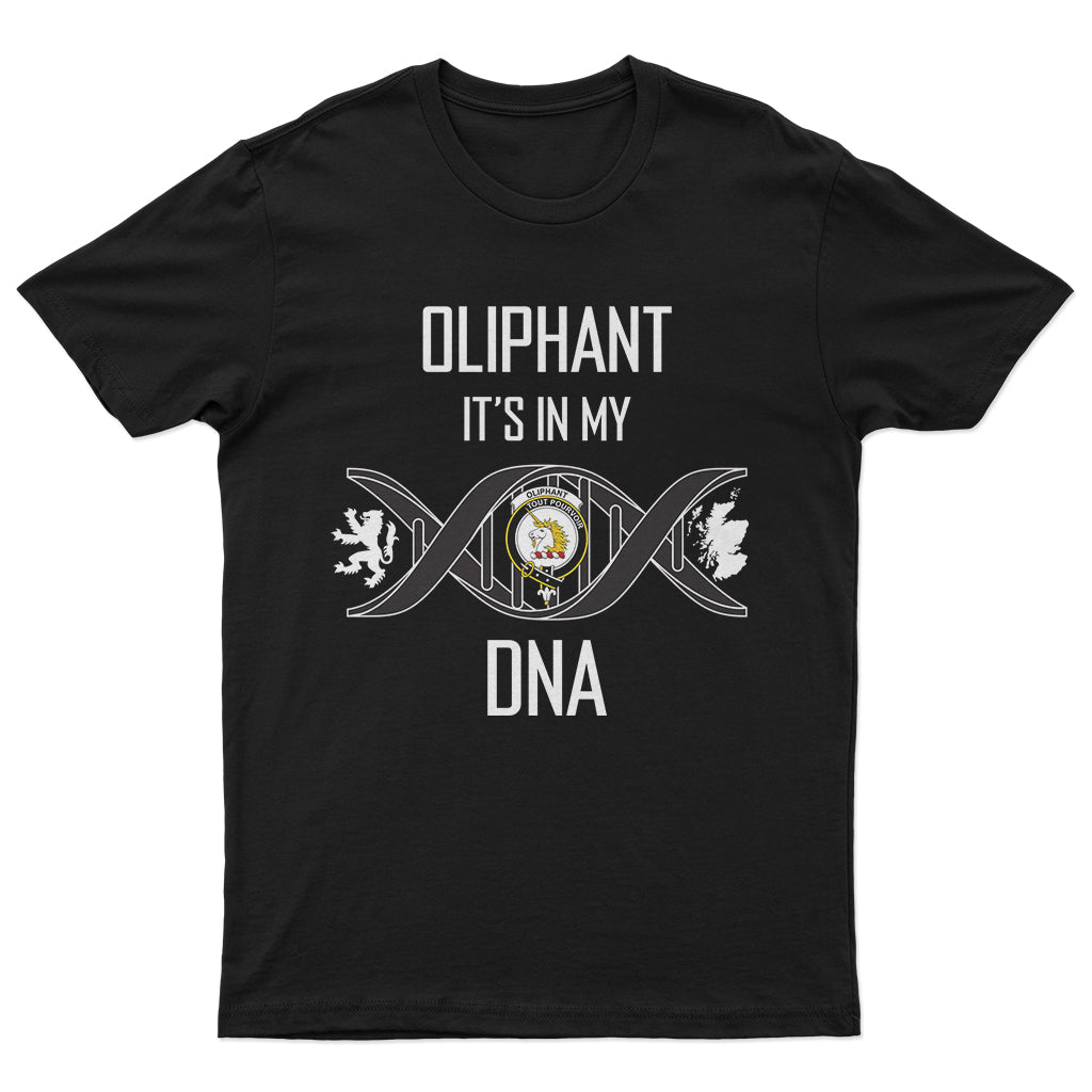 Oliphant Family Crest DNA In Me Mens Cotton T Shirt - 2D-tartanvibesclothing