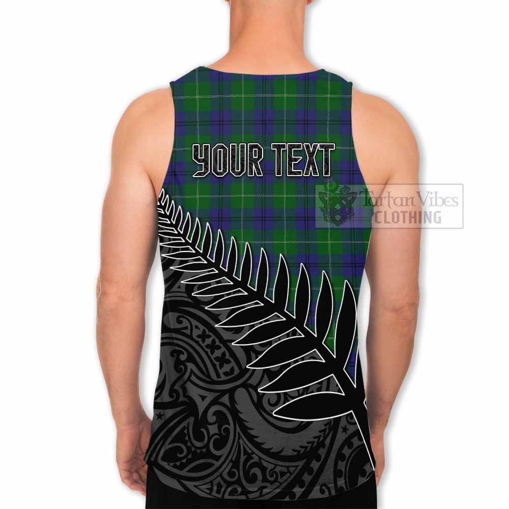 Oliphant Crest Tartan Men's Tank Top with New Zealand Silver Fern Half Style - Tartan Vibes Clothing