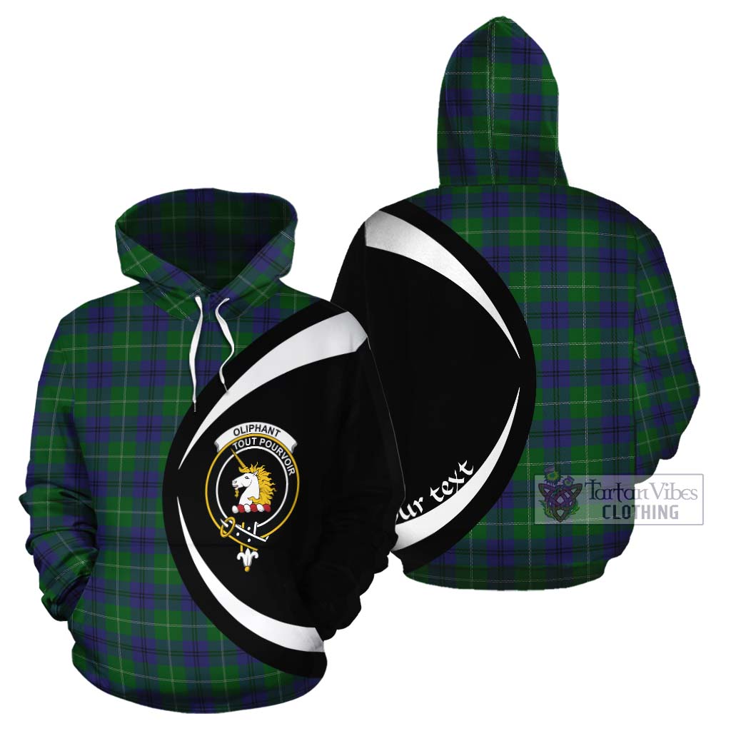 Oliphant Tartan Cotton Hoodie with Family Crest Circle Style Zip Hoodie - Tartan Vibes Clothing