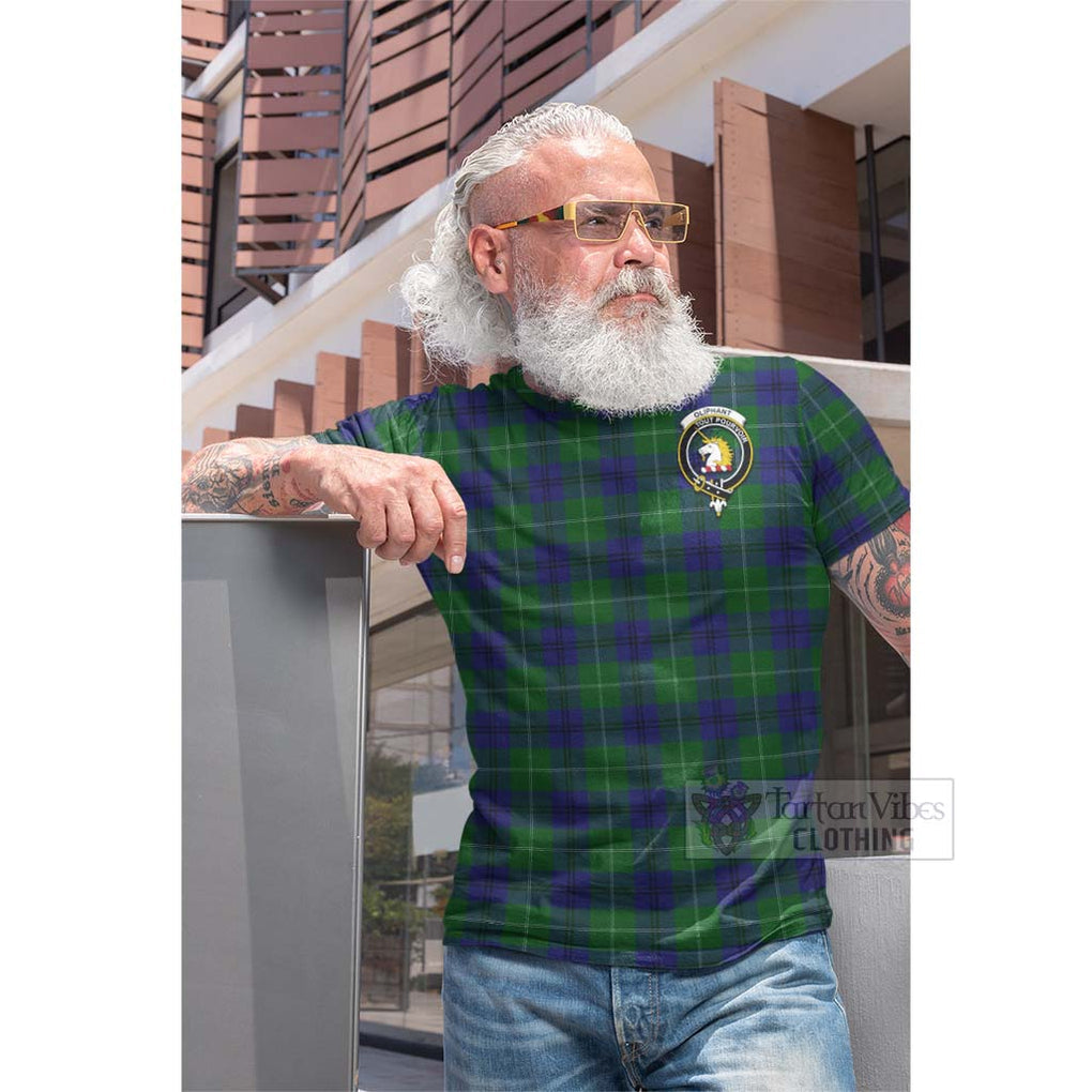 Oliphant Tartan Cotton T-shirt with Family Crest Celtic Skull Style - Tartan Vibes Clothing