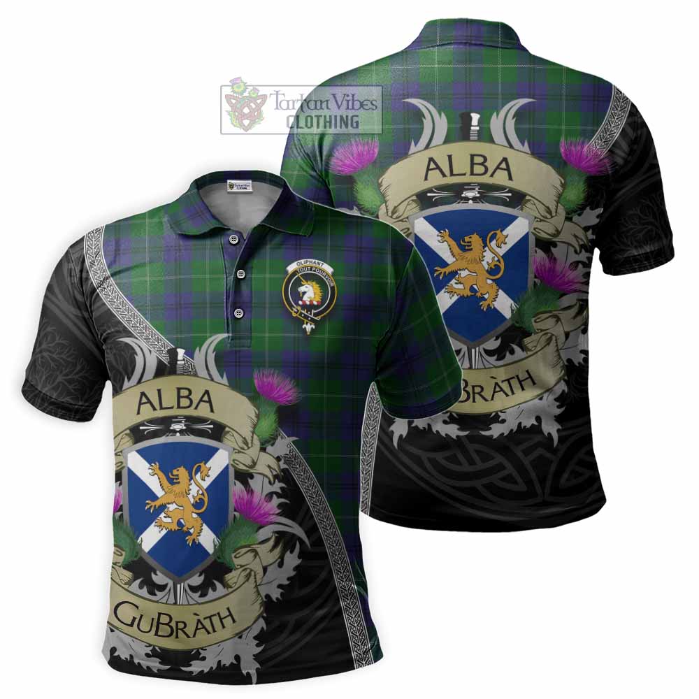 Oliphant Tartan Family Crest Polo Shirt Lion Rampant Royal Thistle Shield Celtic Inspired - Tartan Vibes Clothing