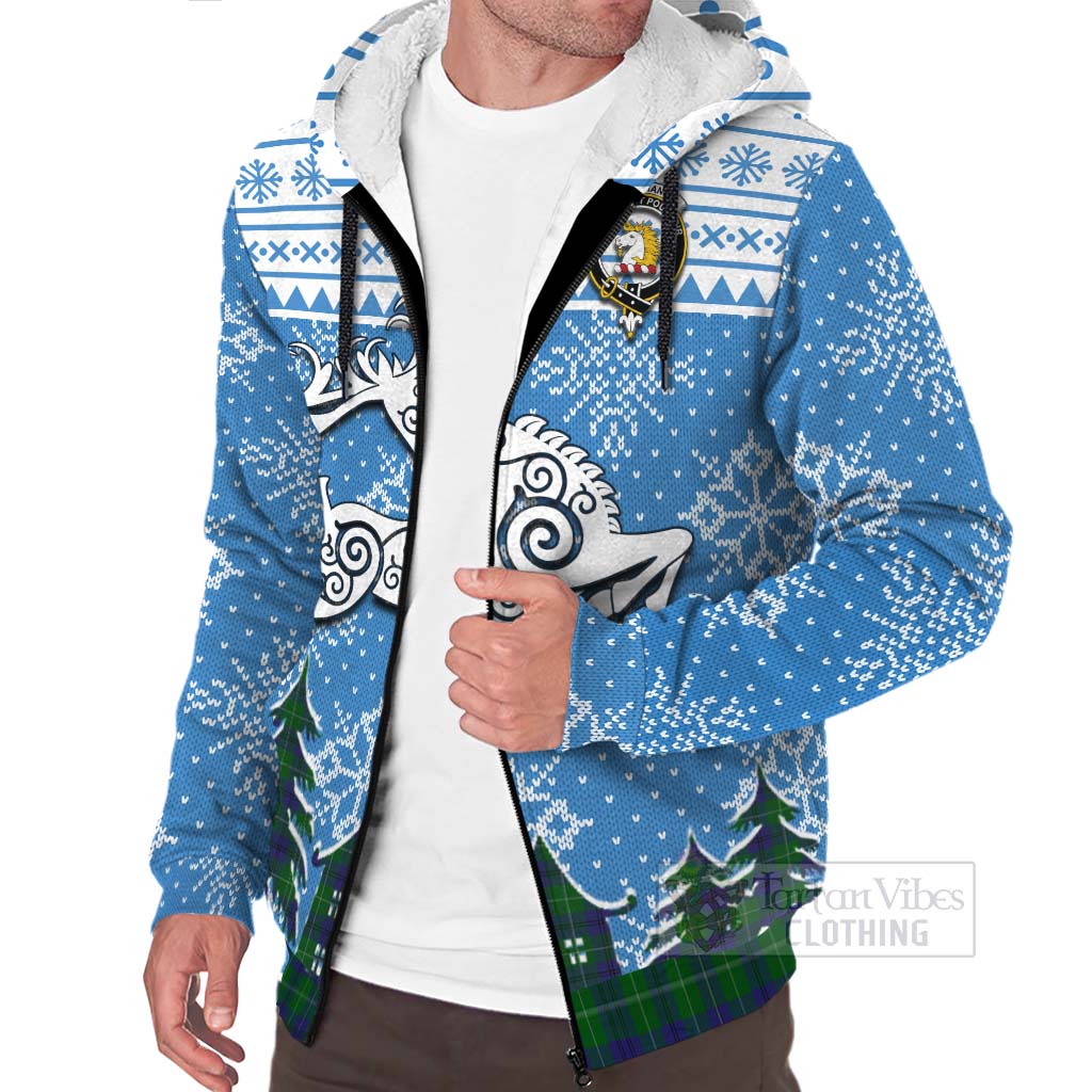 Oliphant Clan Christmas Sherpa Hoodie Celtic Reindeer Style Unisex - Tartan Vibes Clothing