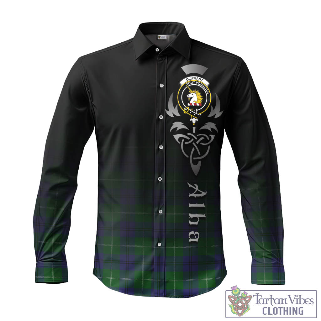 Oliphant Tartan Long Sleeve Button Up Featuring Alba Gu Brath Family Crest Celtic Inspired - Tartan Vibes Clothing