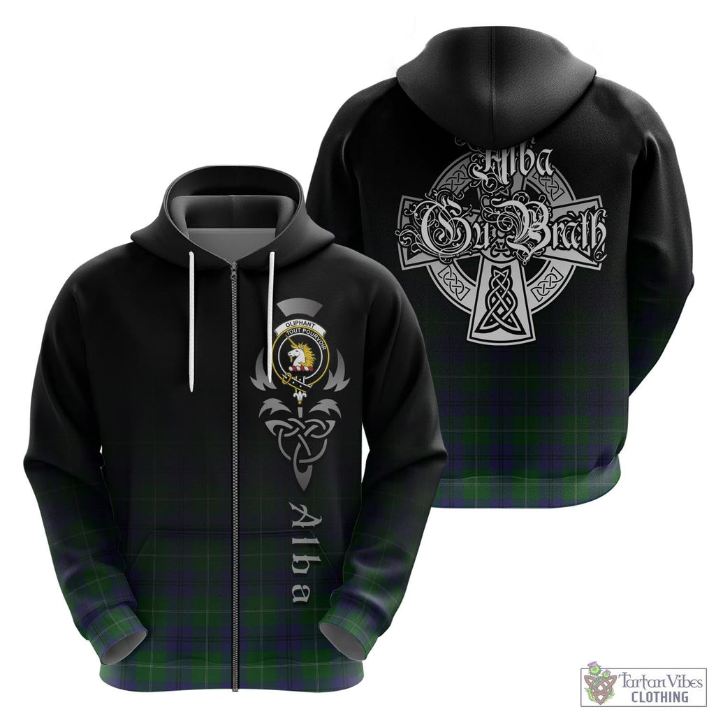 Oliphant Tartan Hoodie Featuring Alba Gu Brath Family Crest Celtic Inspired - Tartan Vibes Clothing