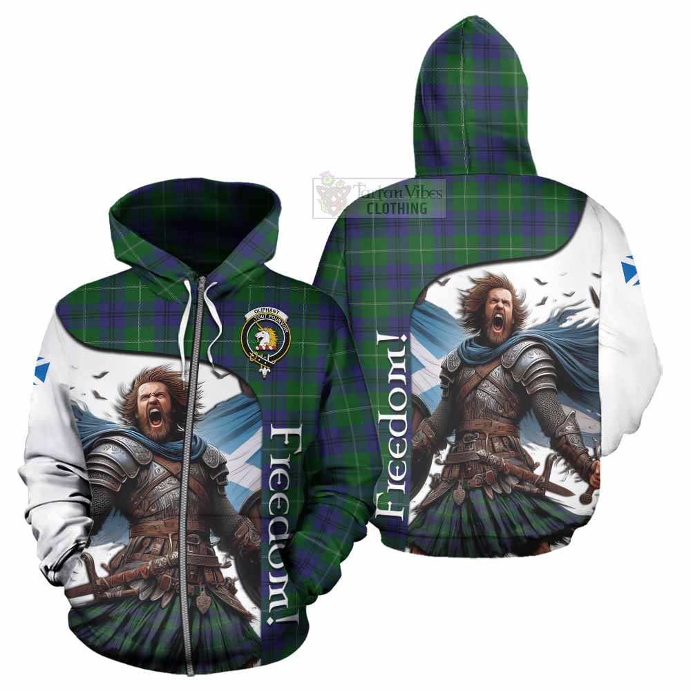 Tartan Vibes Clothing Oliphant Crest Tartan Hoodie Inspired by the Freedom of Scottish Warrior