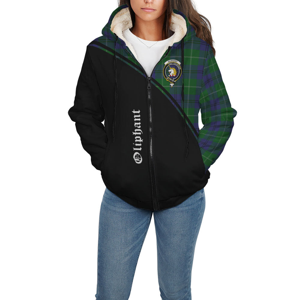 Oliphant Tartan Sherpa Hoodie with Family Crest Curve Style - Tartan Vibes Clothing