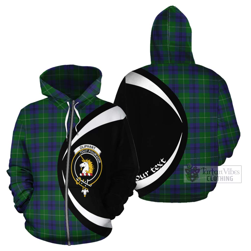 Oliphant Tartan Cotton Hoodie with Family Crest Circle Style - Tartan Vibes Clothing