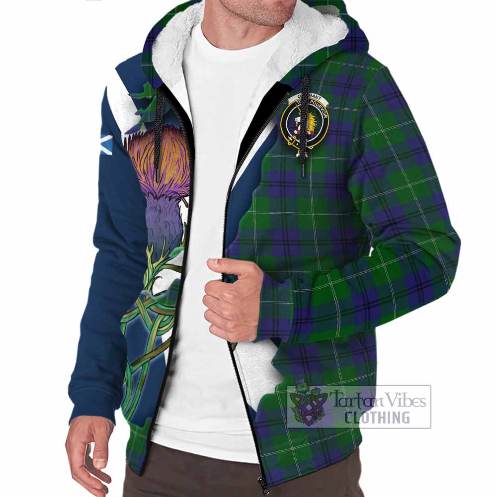Tartan Vibes Clothing Oliphant Tartan Family Crest Sherpa Hoodie Scottish Thistle Celtic Inspired