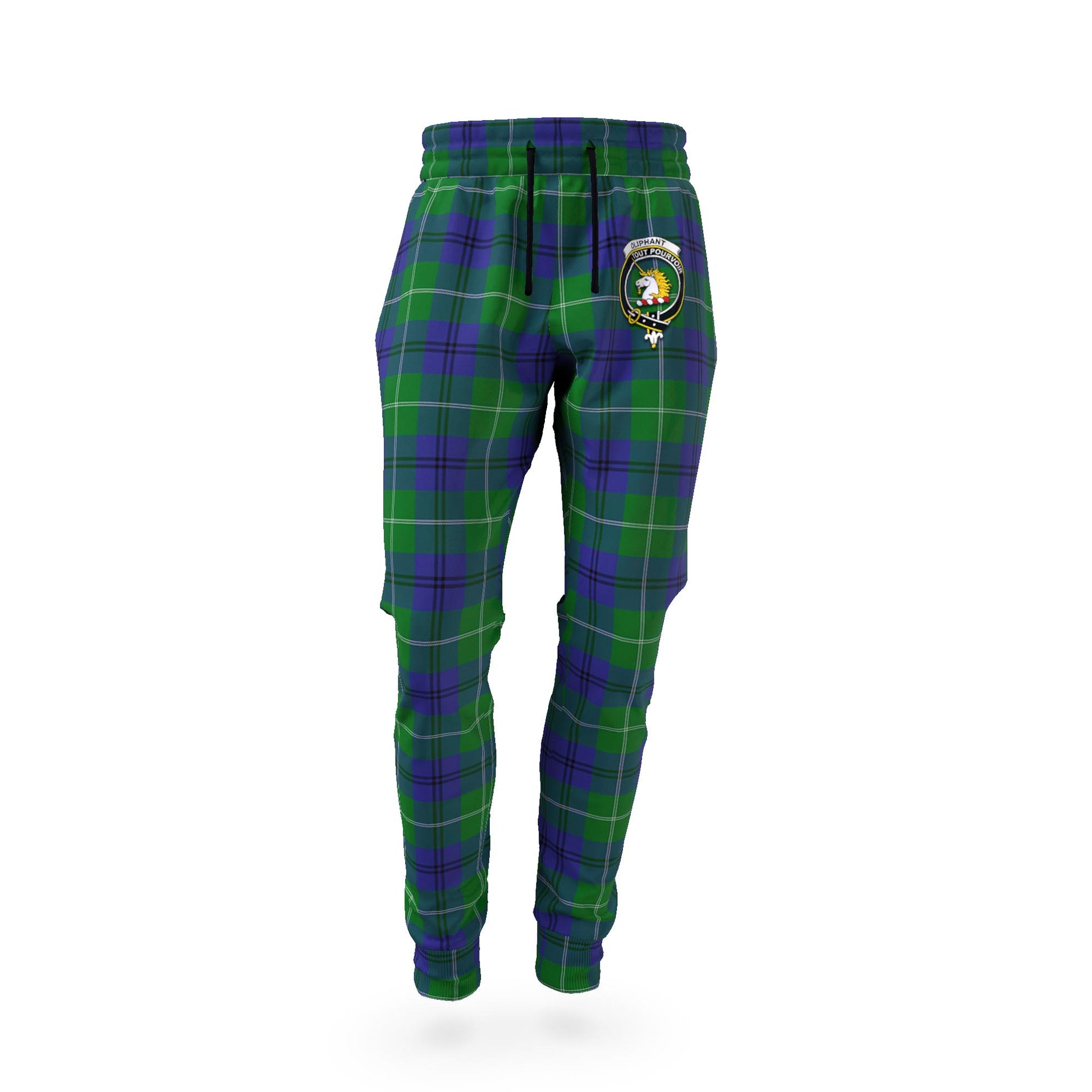 Oliphant Tartan Joggers Pants with Family Crest - Tartan Vibes Clothing