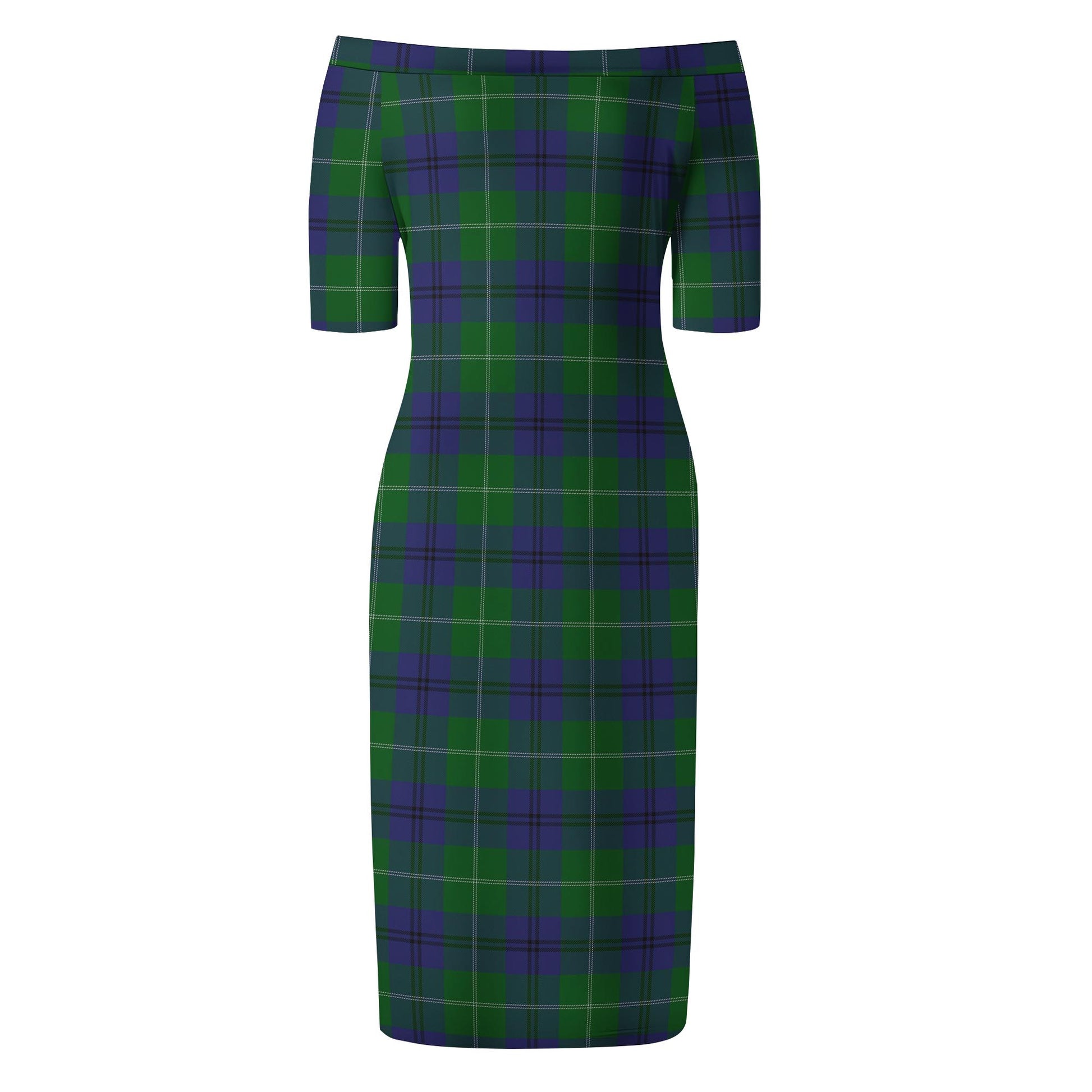 Oliphant Tartan Off Shoulder Lady Dress - Tartan Vibes Clothing