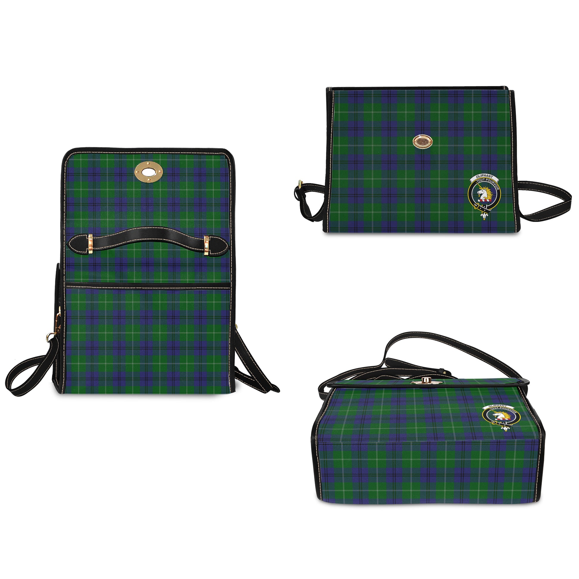 oliphant-tartan-leather-strap-waterproof-canvas-bag-with-family-crest