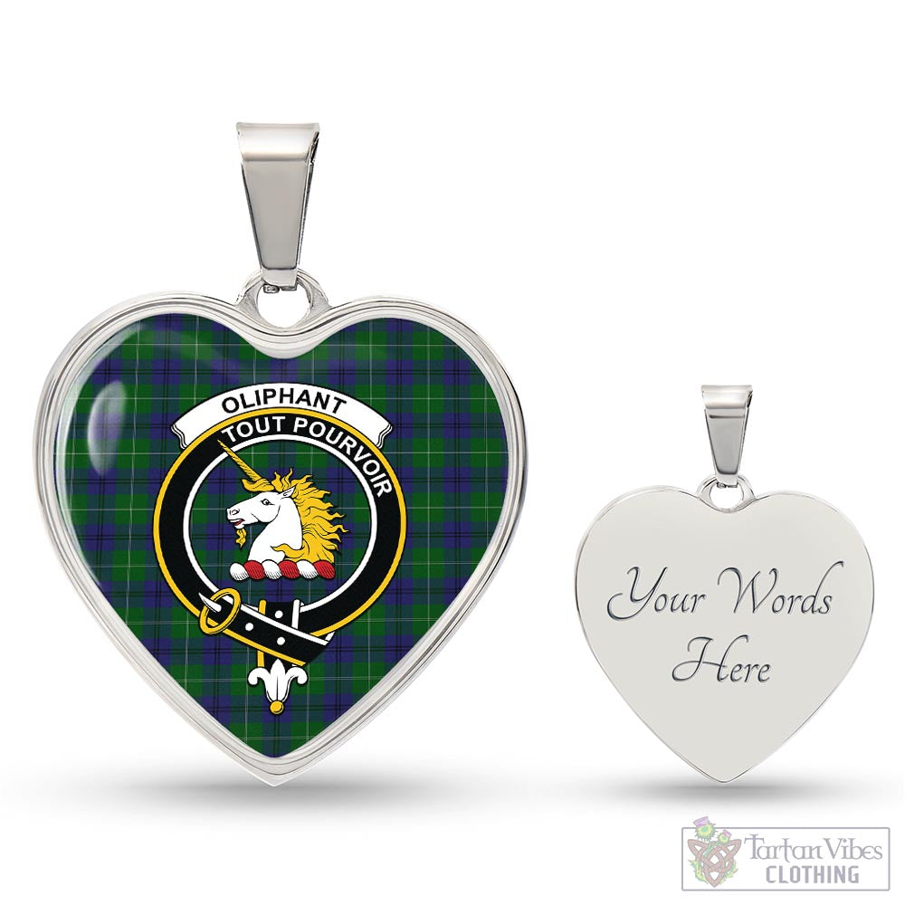 Oliphant Tartan Heart Necklace with Family Crest Luxury Necklace (Silver) Yes - Tartan Vibes Clothing