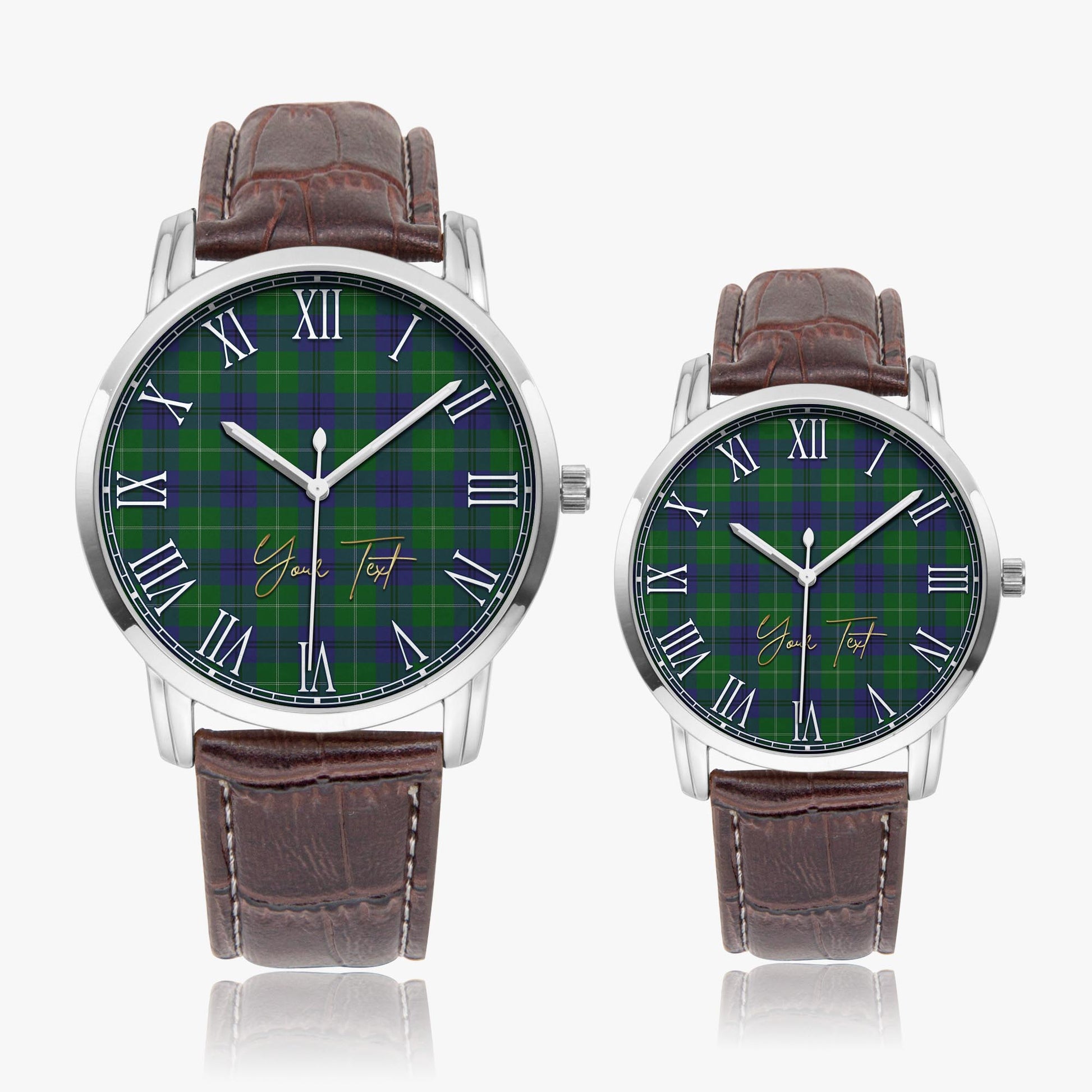 Oliphant Tartan Personalized Your Text Leather Trap Quartz Watch - Tartan Vibes Clothing
