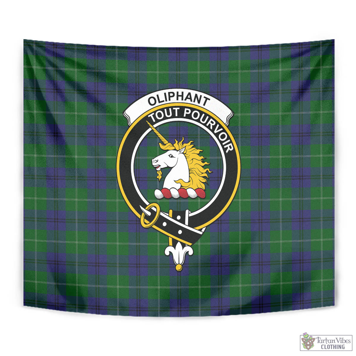 Oliphant Tartan Tapestry Wall Hanging and Home Decor for Room with Family Crest - Tartan Vibes Clothing