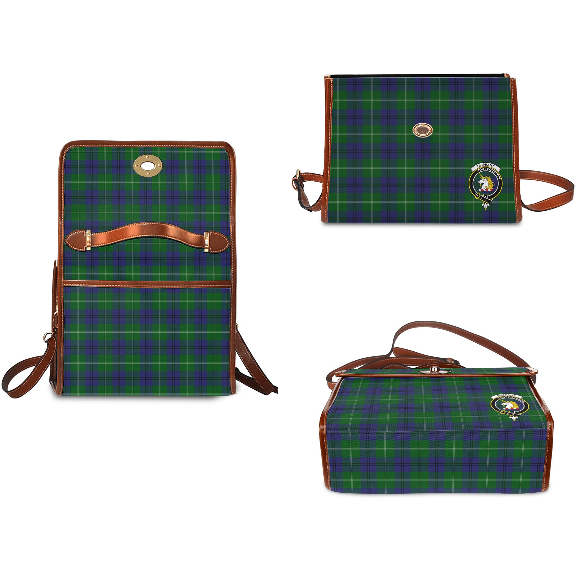 oliphant-tartan-leather-strap-waterproof-canvas-bag-with-family-crest