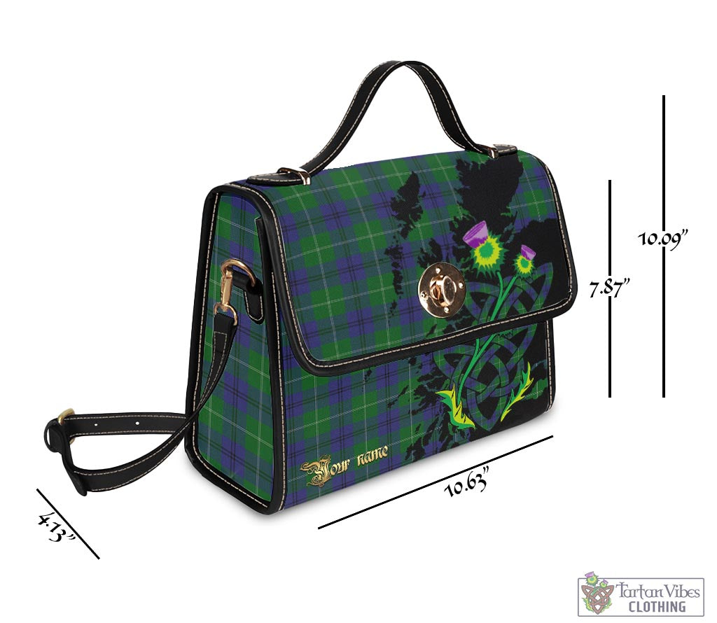 Tartan Vibes Clothing Oliphant Tartan Waterproof Canvas Bag with Scotland Map and Thistle Celtic Accents