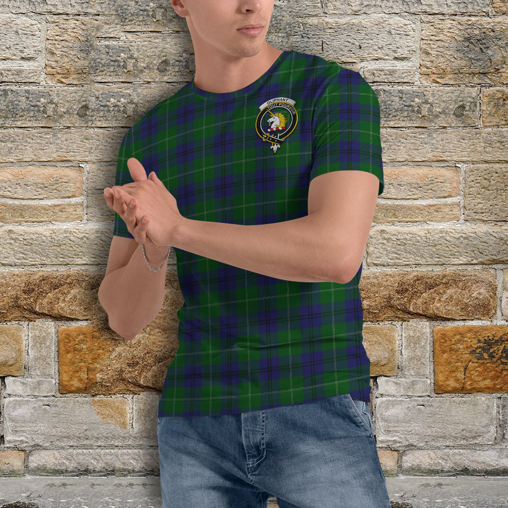 Oliphant Tartan T-Shirt with Family Crest - Tartan Vibes Clothing
