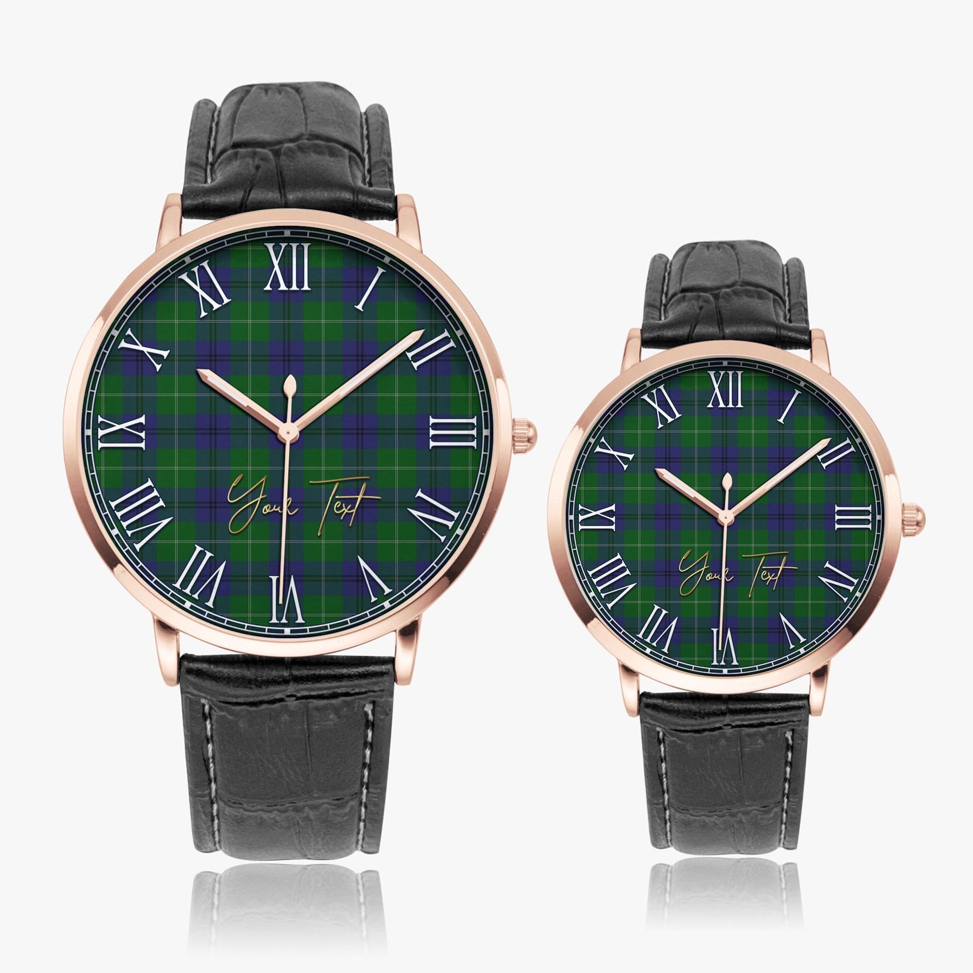 Oliphant Tartan Personalized Your Text Leather Trap Quartz Watch - Tartan Vibes Clothing