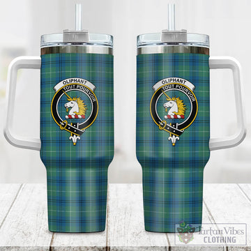 Oliphant Ancient Tartan and Family Crest Tumbler with Handle