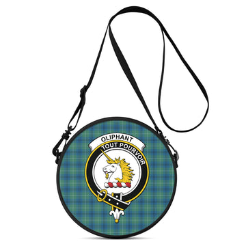 Oliphant Ancient Tartan Round Satchel Bags with Family Crest