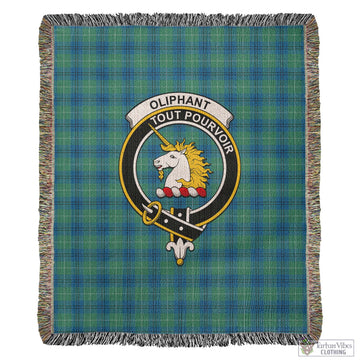 Oliphant Ancient Tartan Woven Blanket with Family Crest