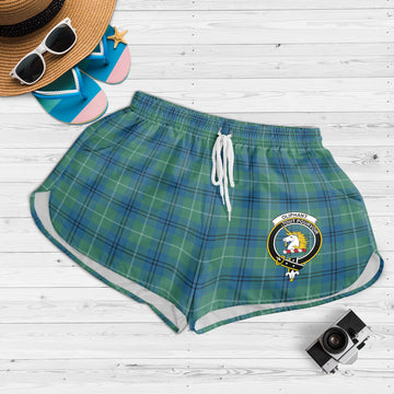 Oliphant Ancient Tartan Womens Shorts with Family Crest