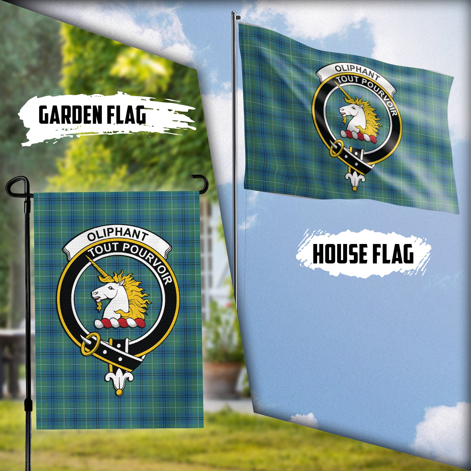 oliphant-ancient-tartan-flag-with-family-crest