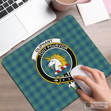 Oliphant Ancient Tartan Mouse Pad with Family Crest